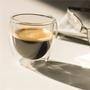 Imagem de 2 Copos Vidro Duplo Parede Dupla P Café Chá Água Drink 80ml