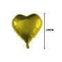 Imagem de 2 Cortinas Metalizadas e 10 Balões Coração Estrela- Dourado