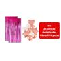 Imagem de 2 Cortinas Metalizadas e 10 Balões Coração Estrela Rosa Pink