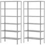 Imagem de 2 Estante Armário De Aço Para Almoxarifado Livros Sala 6 Bandejas Reforçada 90cm Multiuso Para Quarto Escritório Organização