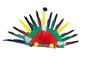 Imagem de 2 Fantasias Cocar Índio Colorido Carnaval com penas Grandes