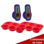 Imagem de 2 Formas Cupcakes Vermelho Silicone e Medidora 6 Peça Cores