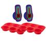 Imagem de 2 Formas Cupcakes Vermelho Silicone e Medidora 6 Peça Cores