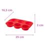 Imagem de 2 Formas Silicone Antiaderente 6 Cavidades Cupcake Vermelho