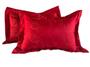 Imagem de 2 Fronha Porta Travesseiro Matelado Microfibra Vermelho