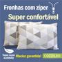 Imagem de 2 Fronhas Avulsas Para Travesseiro Malha Estampada 100% Algodão Toque Macio Com Zíper-COZZILAR