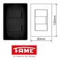 Imagem de 2 Interruptores Simples Preto Distantes 16a/250v Com Placa Suporte - FAME