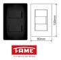 Imagem de 2 Interruptores Simples Preto Distantes 16A/250V Com Placa Suporte - FAME
