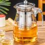 Imagem de 2 Jarra Chaleira Bule De Vidro Com Infusor De Chá Inox 900ml