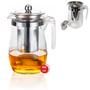 Imagem de 2 Jarra Chaleira Bule De Vidro Com Infusor De Chá Inox 900ml