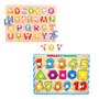 Imagem de 2 Jogos de Tabuleiro Alfabeto, Formas Geométricas e Números Brinquedo Educativo Infantil 3 Anos