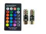 Imagem de 2 Lâmpada Smd Pingo T10 Rgb Led Colorido Com Controle S/ Fio