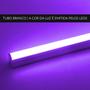 Imagem de 2 Lâmpadas LED Tubular T8 60cm 9W Bivolt - Vidro Leitoso - LUZ ROXA