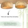 Imagem de 2 Luminaria Fibra Natural Bambu Artesanal Plafon Nat66 + Led