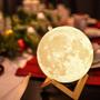 Imagem de 2 Luminária Lua Cheia 3d Led Abajur Com Suporte Sem Fio 15cm