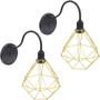 Imagem de 2 Luminárias Arandela de Parede Aramada Diamante P Industrial Retro Vintage Agp Ilumini