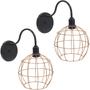 Imagem de 2 Luminárias Arandela de Parede Aramada Globo Cobre Rose Gold Industrial Retro Preto Agp Ilumini