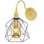 Imagem de 2 Luminárias Arandela Parede Aramada Cálice Industrial Retro + Lâmpadas Led Dourado/Preto