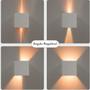 Imagem de 2 Luminárias Balizadores Arandelas Quadrada (Pretas) 4W Branco Quente Com Fachos De Luz Ajustável Regulável Direcionável