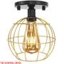 Imagem de 2 Lustres Teto Plafon Industrial Aramado Globo Dourado Retrô Luminária Vintage Preto Agp Ilumini