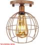 Imagem de 2 Lustres Teto Plafon Industrial Aramado Globo Retrô Luminária Vintage Cobre Rose Gold Agp Ilumini