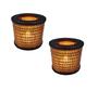 Imagem de 2 Mini Luminária Lanterna Decorativa Vela Led Bambu