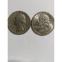 Imagem de 2 moedas de Quarter de dólar