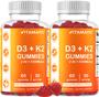 Imagem de 2 Pack - Vitamatic Vitamin D3 K2 Gummies - 60 Count - Suporta Saudável Osso, Absorção de Coração & Cálcio, & Saúde Imunológica - À Base de Plantas, Não-OGM, Sem Glúten