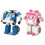 Imagem de 2 Pacote Robocar Poli Poli &amp Amber Transformando brinquedo robô, 4" Tramsformable Action Toy Figure