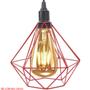 Imagem de 2 Pendentes Aramado Diamante Luminária Lustre P Teto Retrô Vintage Industrial Balcão Agp Ilumini