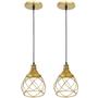 Imagem de 2 Pendentes Aramado Esfera Balonê Lustre Luminária Teto Regulável Sala Cozinha Industrial Agp