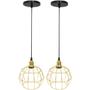 Imagem de 2 Pendentes Aramado Globo Luminária Lustre Luxo Teto Retrô Vintage Balcão Agp Ilumini Industrial