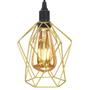 Imagem de 2 Pendentes Aramado Teto Cálice P Luminária Lustre Retrô Balcão + Lâmpada Led ST64 Vintage Dourado
