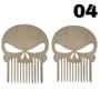 Imagem de 2 Pentes Para Bigode E Barba Modelo 04 Caveira Cor Bege Mdf