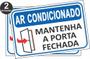 Imagem de 2 Placas Ar Condicionado Mantenha Porta Fechada 20x30 Ps1mm