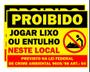 Imagem de 2 Placas Proibido Jogar Lixo Ou Entulho 30x40cm Amarelas