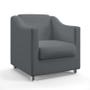 Imagem de 2 Poltronas Alya Com Puff Quasar Sued Cinza Aradecor