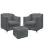 Imagem de 2 Poltronas Alya Com Puff Quasar Sued Cinza Aradecor