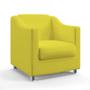 Imagem de 2 Poltronas Estofada Alya com Puff Quasar Sued Amarelo Aradecor