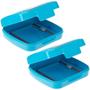 Imagem de 2 Porta Cotonetes Portátil Para Viagem Acessórios com Elástico Interno Azul Crippa