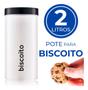 Imagem de 2 Pote Porta Mantimentos Biscoito Com Tampa D Rosca 2 Litros