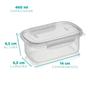 Imagem de 2 Potes com Travas 460ml Alimento Marmita Microondas Freezer