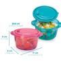 Imagem de 2 Potes Mini Panela Gourmet Microondas Freezer 850ml Vapor