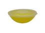 Imagem de 2 Potes Redondo Com Tampa Marmita Sobremesa 600 Ml Amarelo