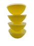 Imagem de 2 Potes Redondo Com Tampa Marmita Sobremesa 600 Ml Amarelo