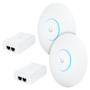 Imagem de 2 Roteadores Wi-fi 6 Access Point 3.0 Gbps + 2 Injetores Poe+  2 U6+ Ubiquiti Com 2 Fontes 48v 30w