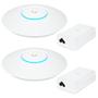 Imagem de 2 Roteadores Wi-fi 6 Access Point 3.0 Gbps + 2 Injetores Poe+  2 U6+ Ubiquiti Com 2 Fontes 48v 30w