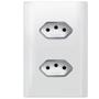 Imagem de 2 Tomadas Universal Horizontal 2P+T 10A Cromado com placa 4x2 Branca - DC-120032 - NOVARA