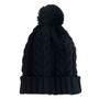 Imagem de 2 Toucas Gorro Preta Lã Tricot Pompom Feminino Masculina Frio Inverno