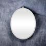 Imagem de 2 Und Espelho Oval Pequeno Plástico Branco Decoração 20X16Cm